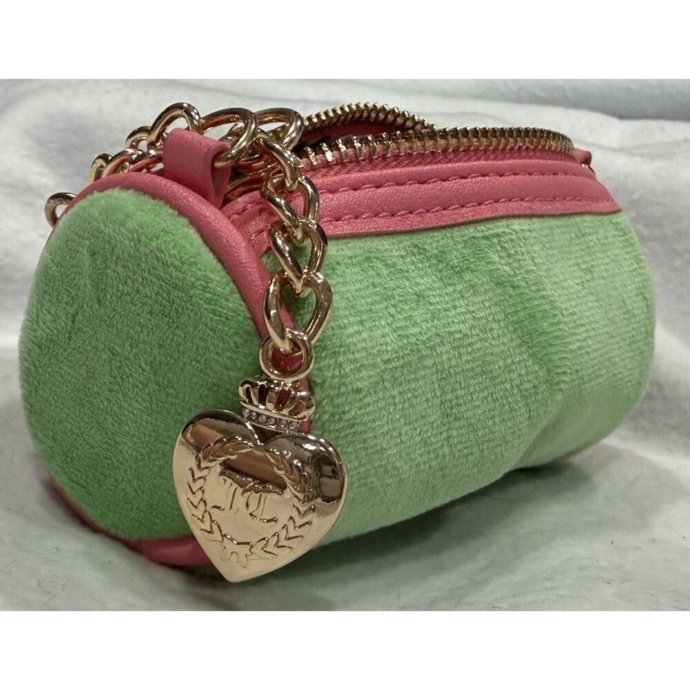 Juicy Couture Retro Green Pink Velour Mini Barrel Charm - Picture 8 of 10